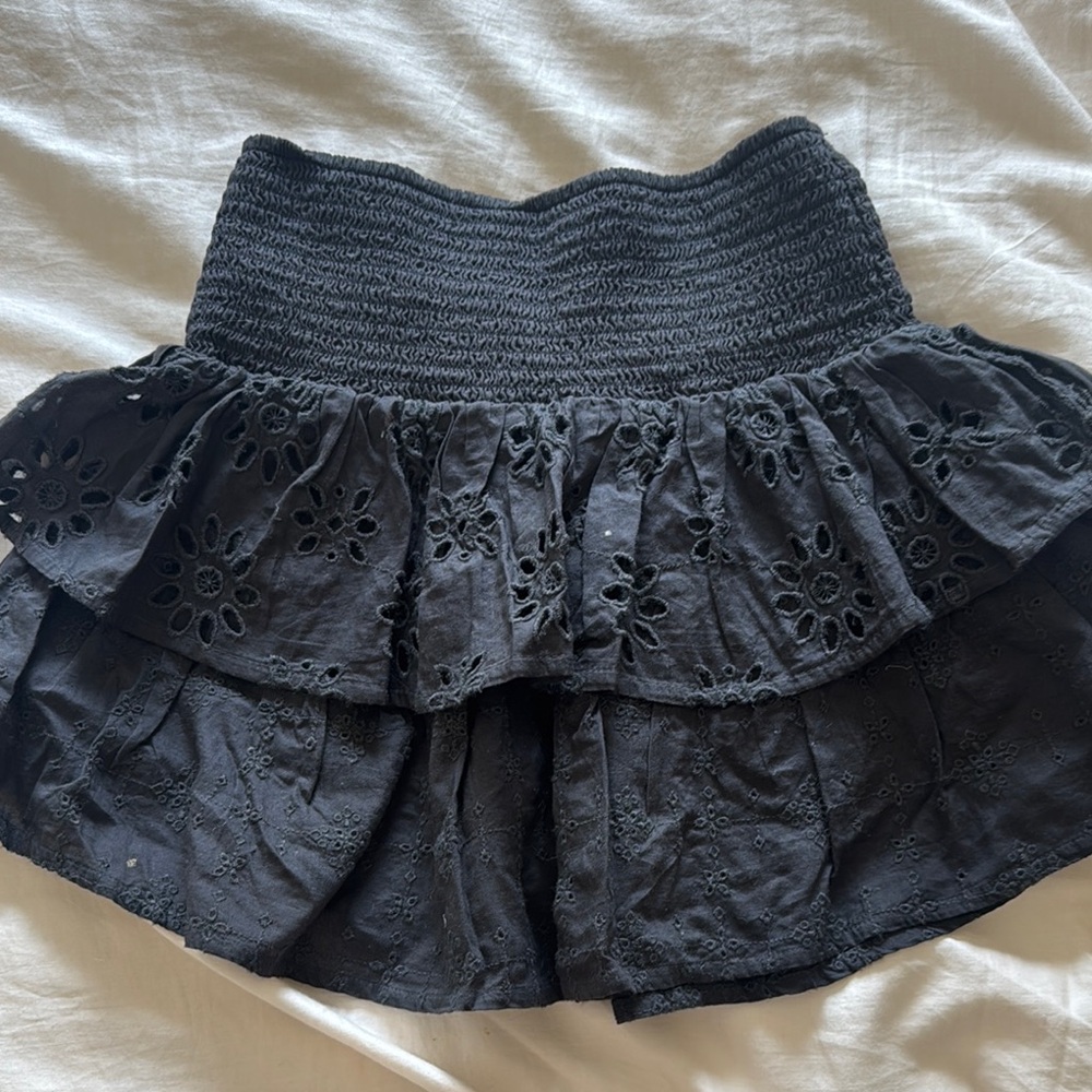 American Eagle Outfitters Eyelet Black Mini Skirt